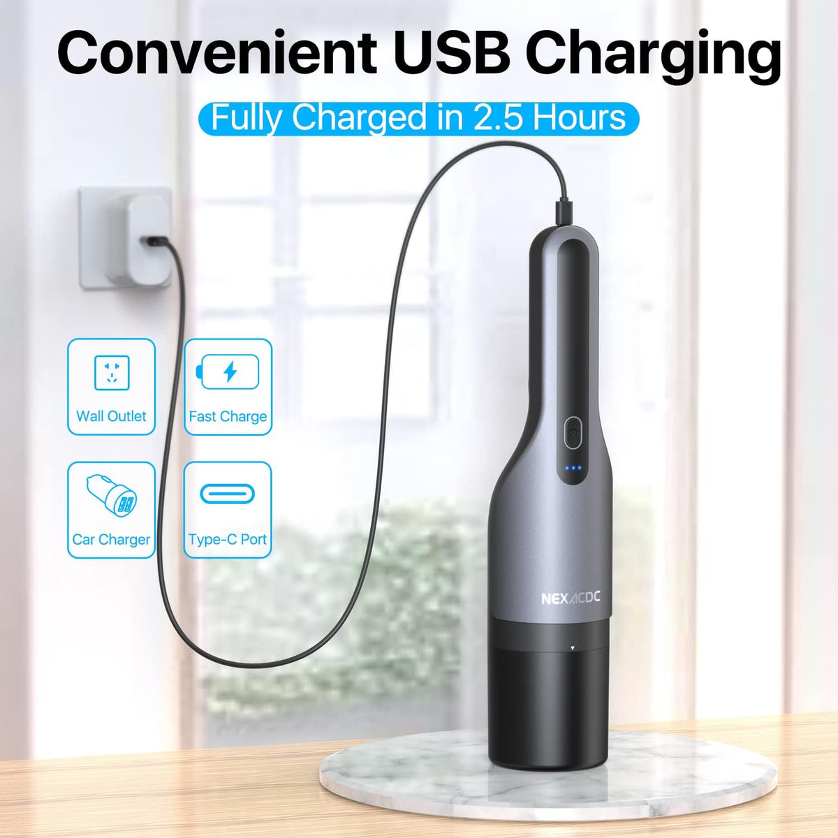Portable Rechargeable Handheld Car Vacuum W307