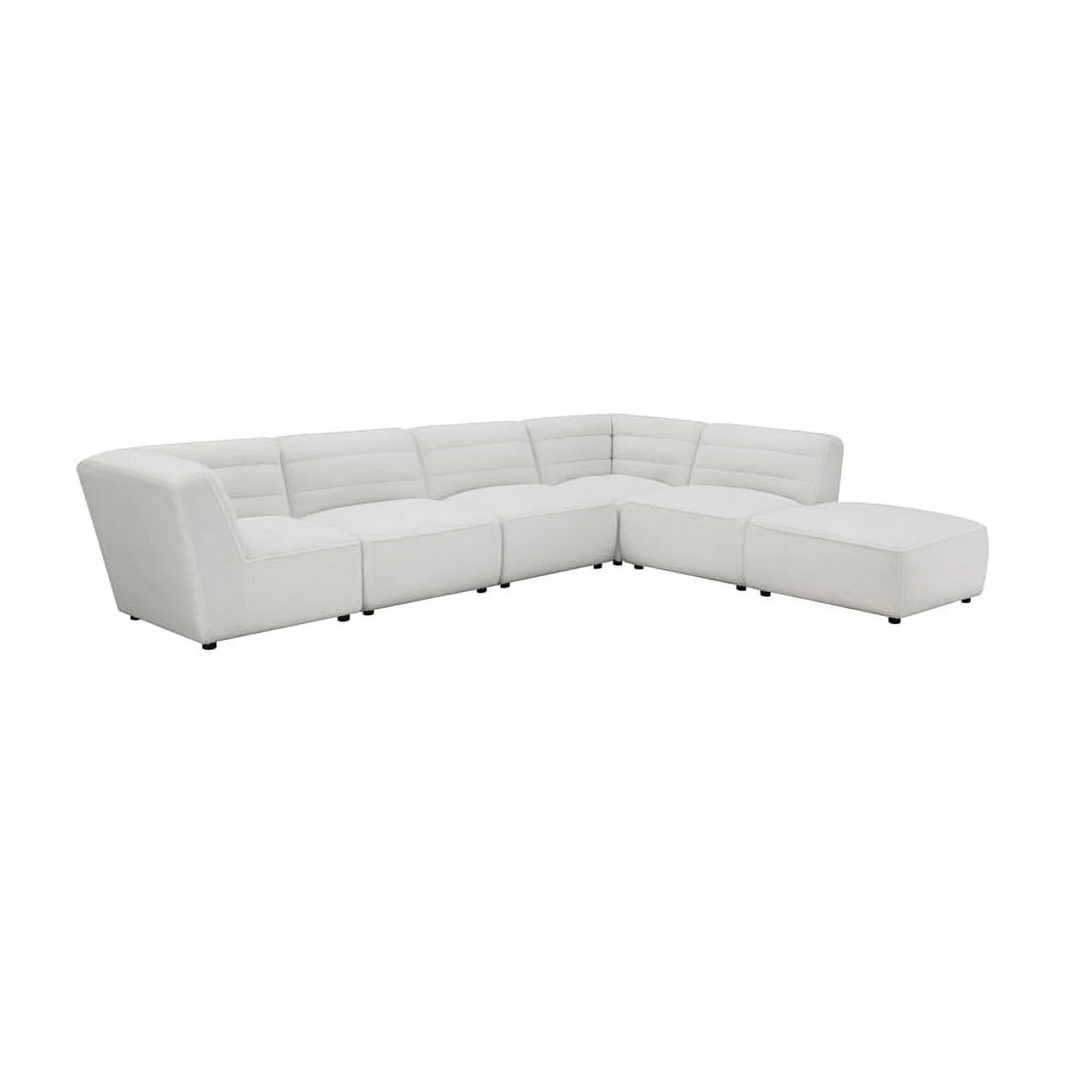 White 6-Piece Faux Leather Sectional W40503