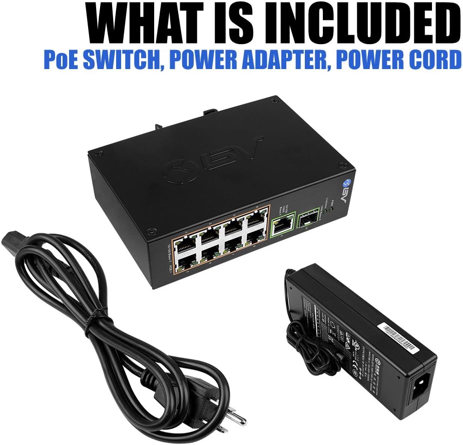 10 Port PoE+ Industrial DIN Rail Switch with Gigabit Ethernet & SFP Uplink X2023