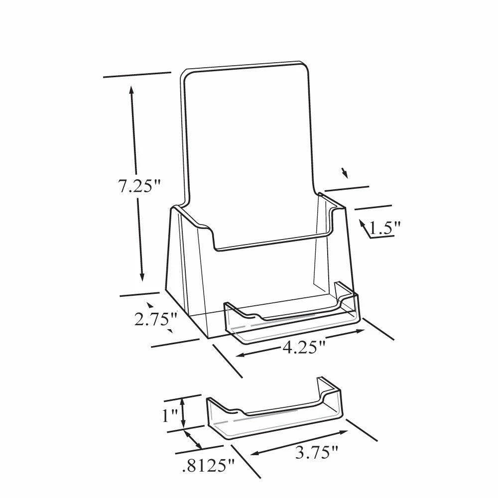 100-Pack Counter Trifold Brochure Holder with Business Card Pocket U6280