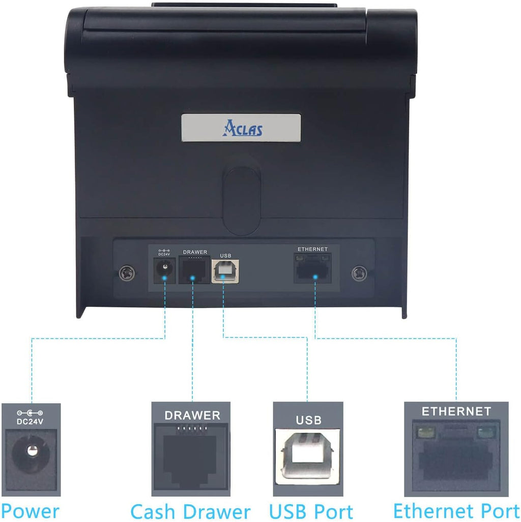 Thermal Receipt Printer 80mm with Auto Cutter USB Ethernet Serial Port O345