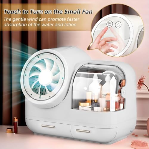 White 15" L×8.5"W×12"H Desktop Makeup Box with Drawers C4213