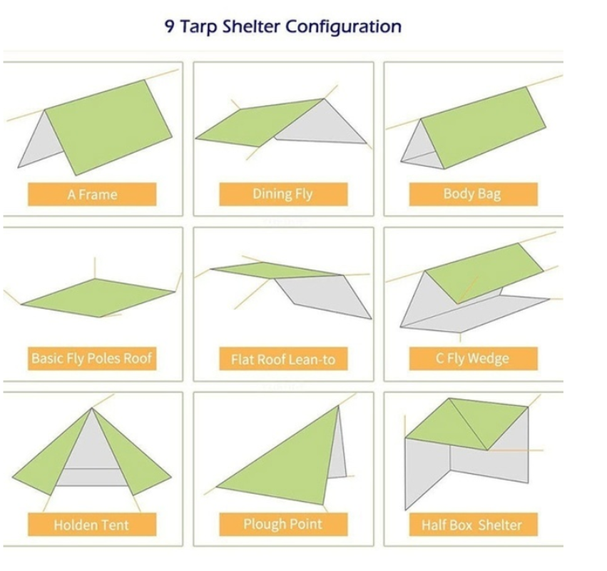 10x10 ft Waterproof Camping Tarp I3644
