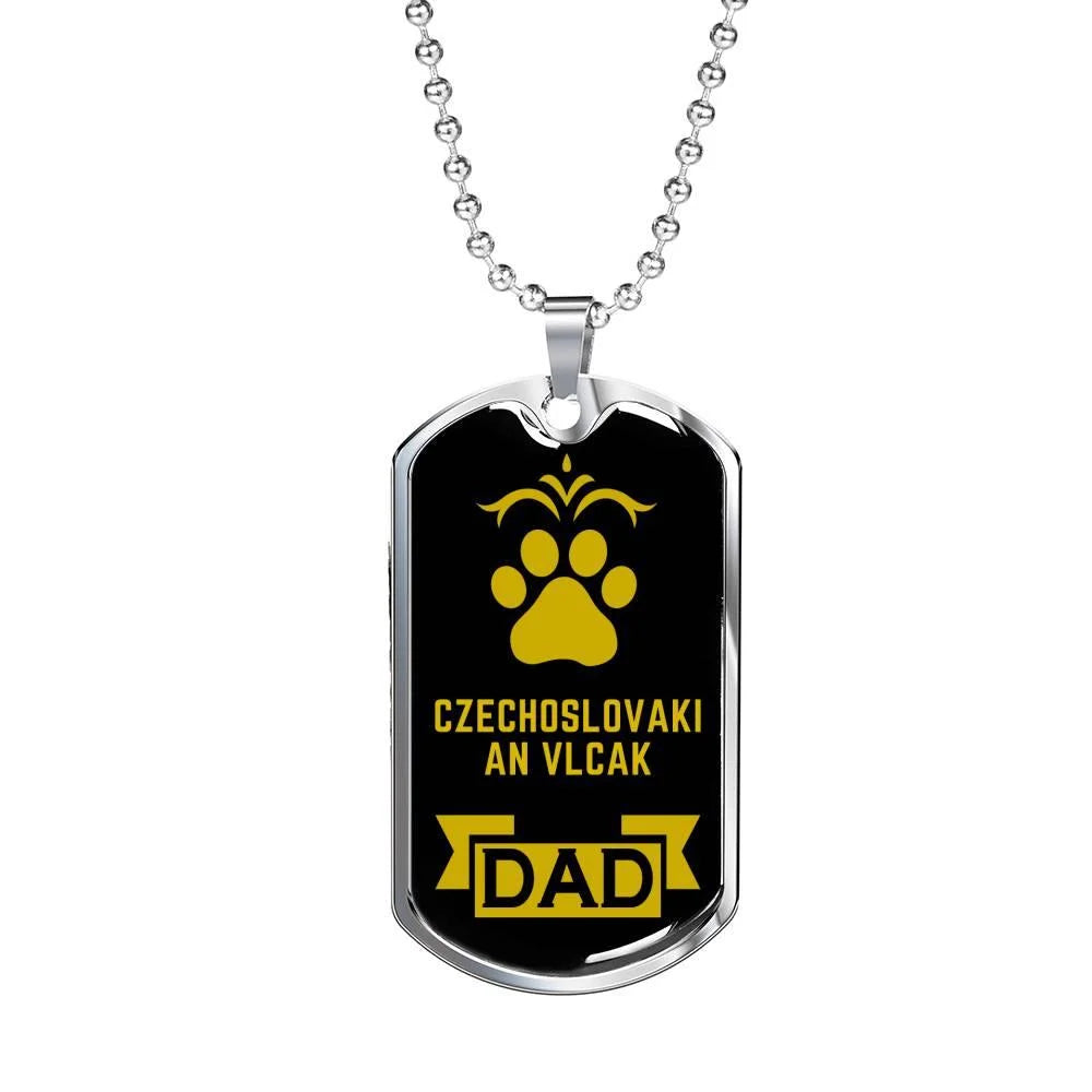 Stainless Steel or 18k Gold Dog Tag Necklace K5934