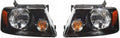 Headlight Assembly Pair with Black Housing Y387265