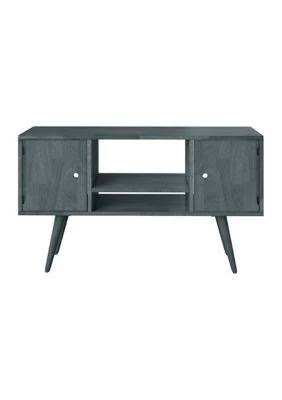 Gray Finish Wood Entertainment Cabinet with Doors R7688