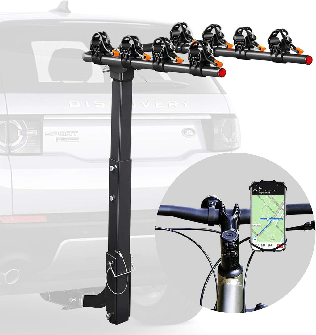 Bicycle Hitch Rack Foldable Bike Carrier Rack with 2'' Hitch Receiver B737137