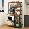 6 Layers Vintage Kitchen Baker's Rack with 10 S Hooks and Outlets C909