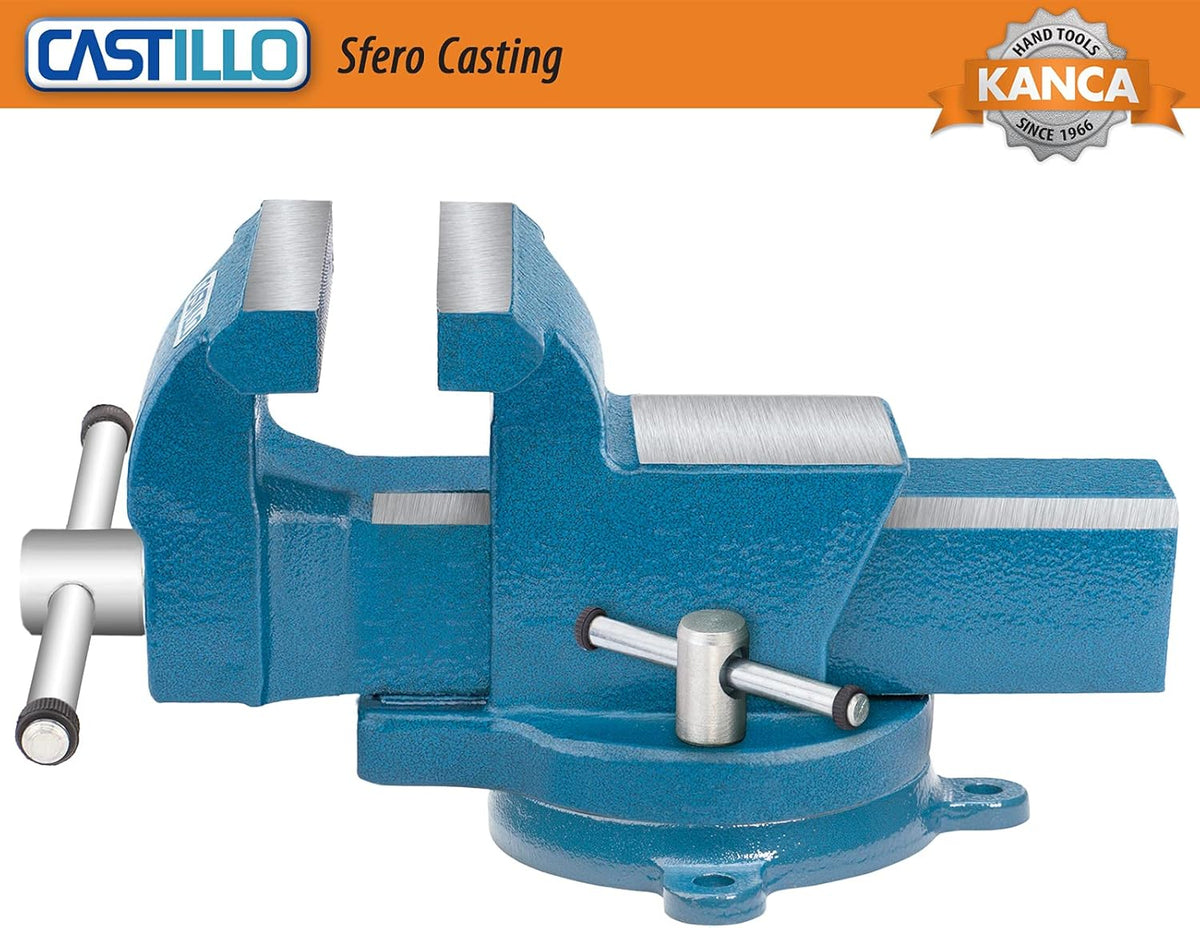 Bench Vise with Hardened Swivel Base, 5'' Jaw Opening O635406