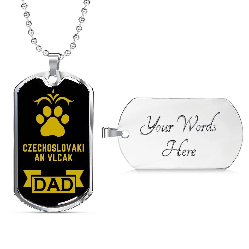 Stainless Steel or 18k Gold Dog Tag Necklace K5934