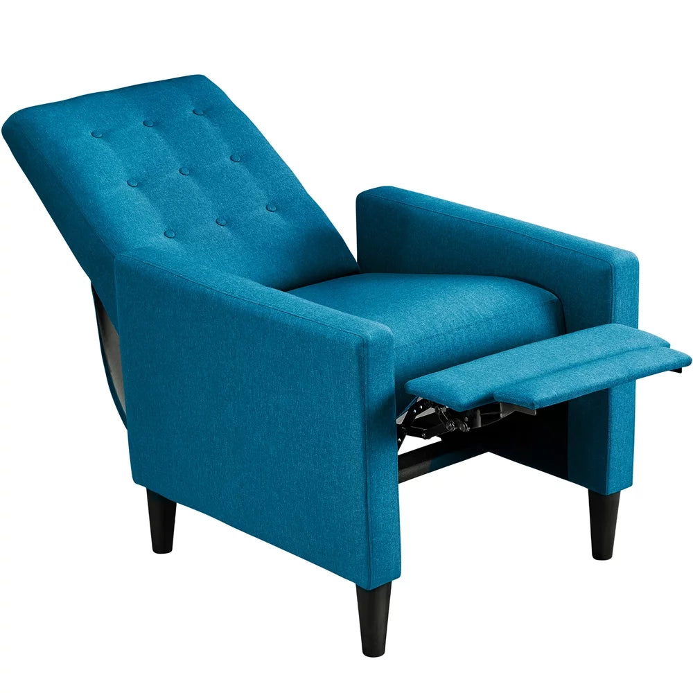 Blue Fabric Recliner Set of 2 C1446