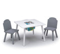 Grey Table and Chair Set with Storage Q7839