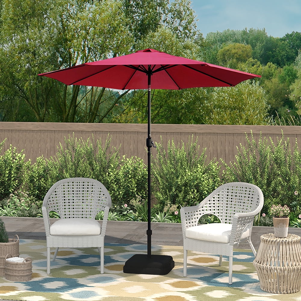 9ft Patio Umbrella with Crank and Tilt Red R10382