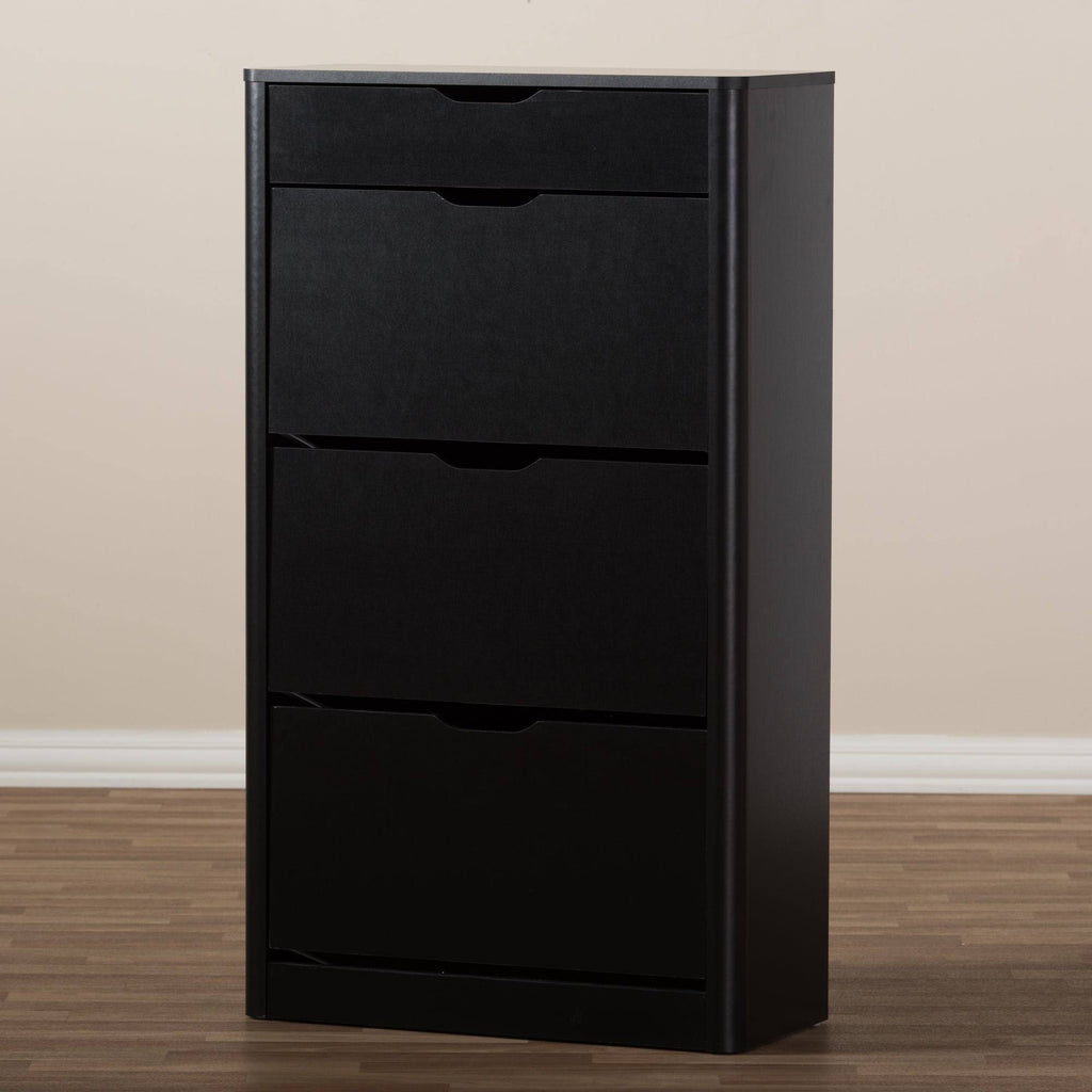 Black Wood Storage Cabinet W3905