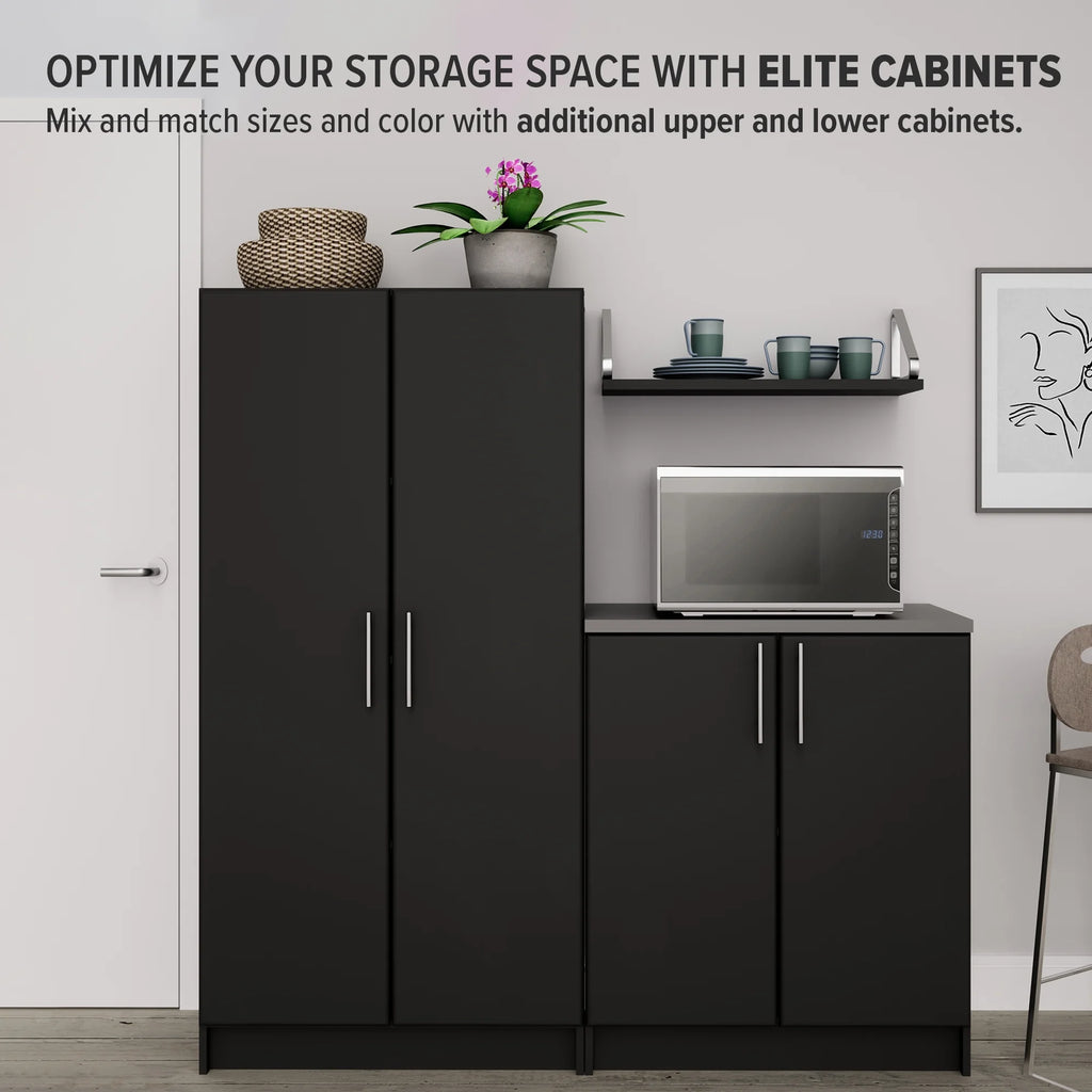 Black 32" Storage Cabinet with 1 Adjustable Shelf M14690