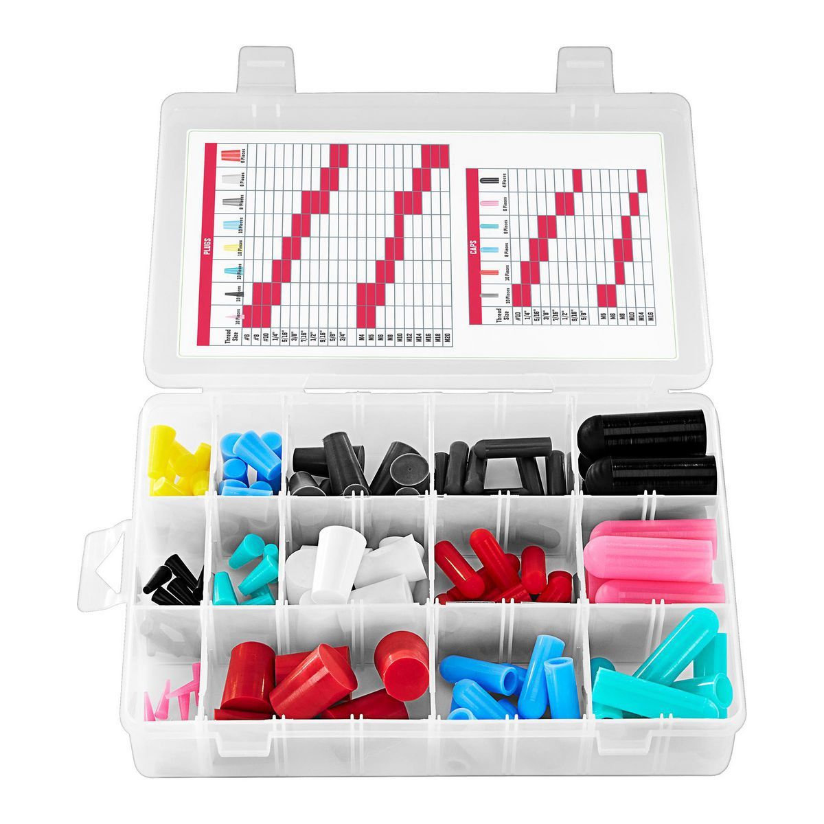 Silicone Rubber Plug and Cap Set, 116-Piece P19715
