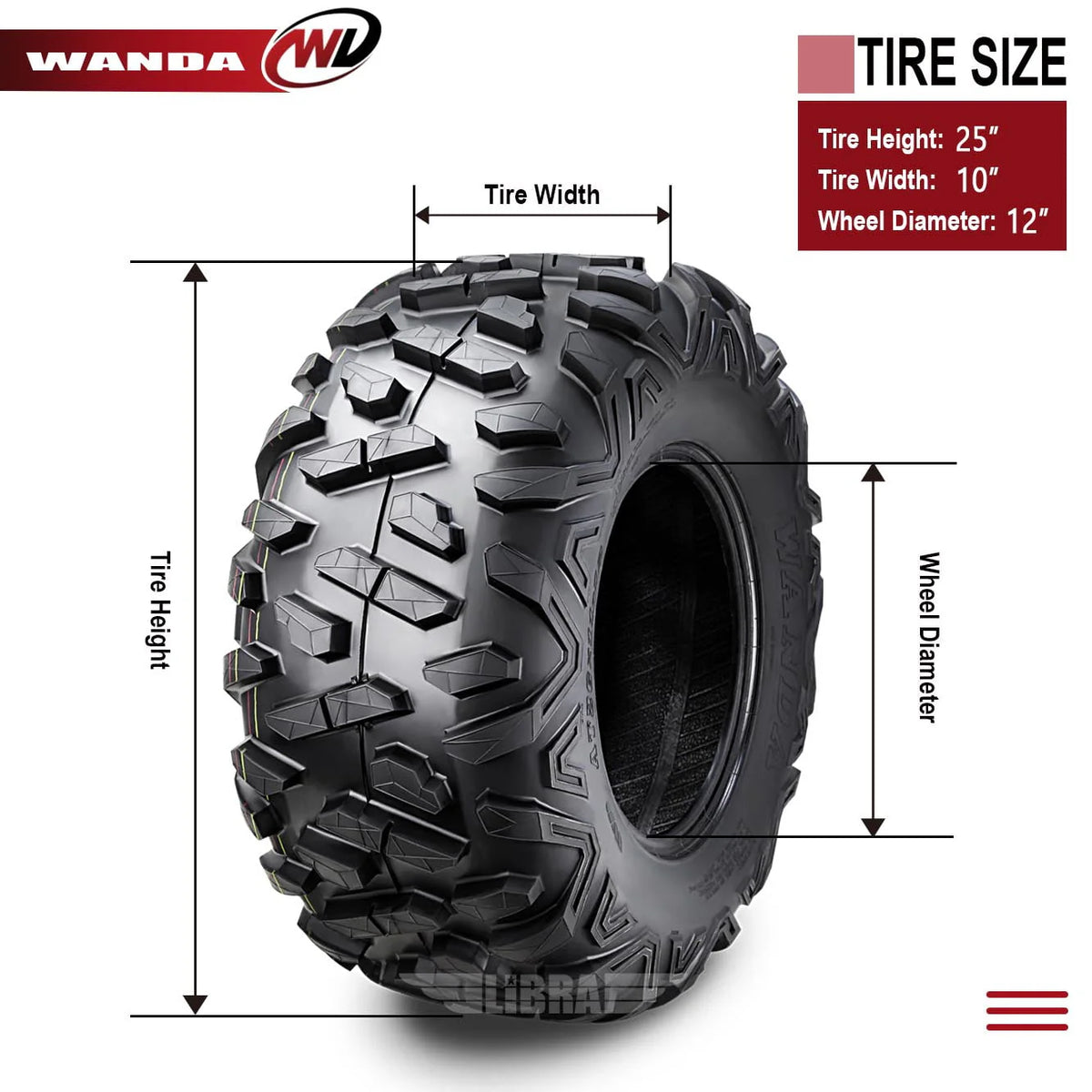 25X10-12 6PR ATV/UTV Tires Set 2 F1261