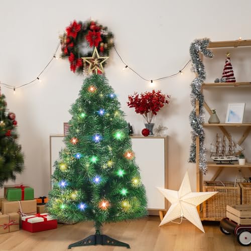 24" Tabletop Artificial Christmas Tree with Ornaments & LED String Lights G4165