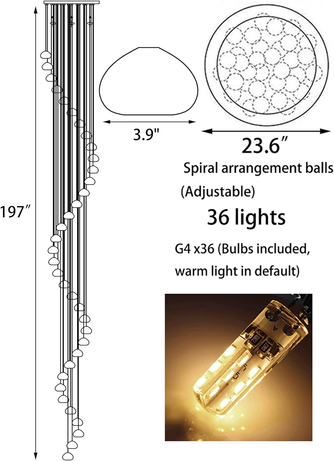 18 Lights Crystal Chandelier Pendant Light Fixture P48108