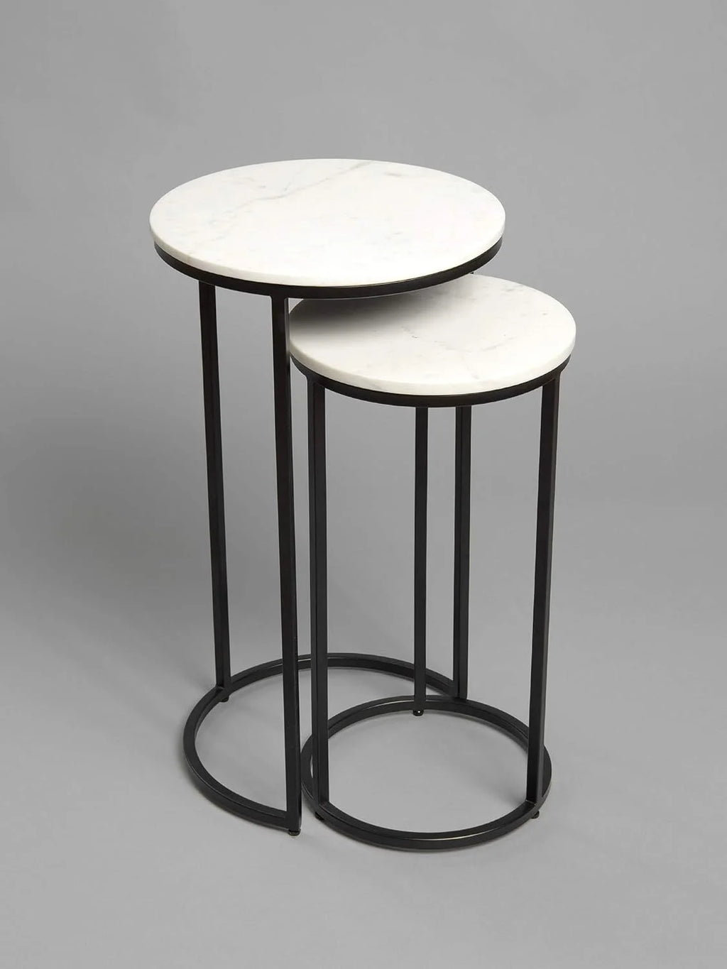 White Black Marble Nesting Tables D9257