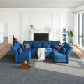 Blue Velvet U Shaped Modular Sectional Sofa with Storage Chaise G58335