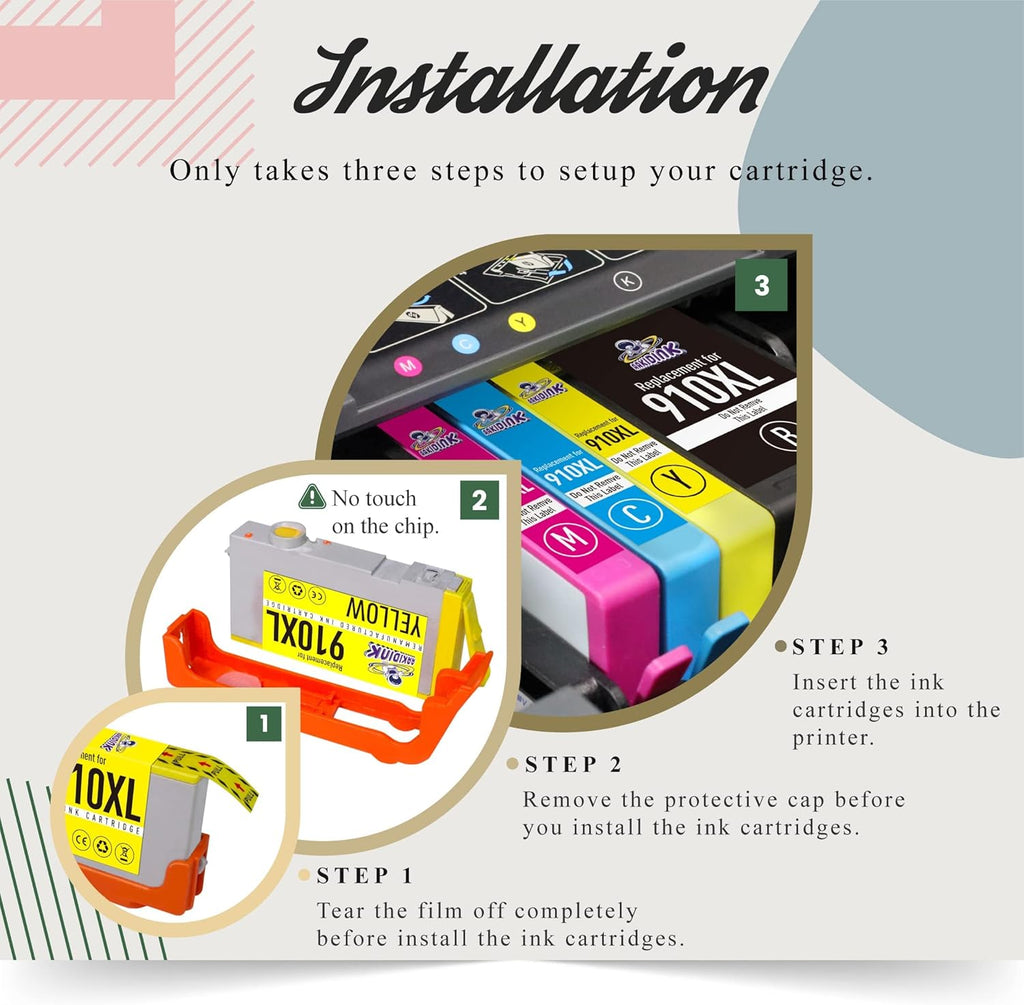 Remanufactured 910XL Ink Cartridge Combo Pack 4 Pack H329