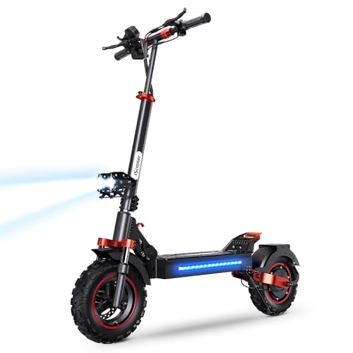 Electric Scooter with 28/38 MPH Top Speed, 40/50 Miles Range, 10/11" Offroad Pneumatic Tires, Foldable E44048