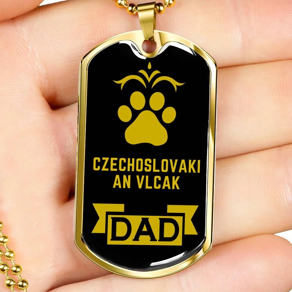 Stainless Steel or 18k Gold Dog Tag Necklace K5934