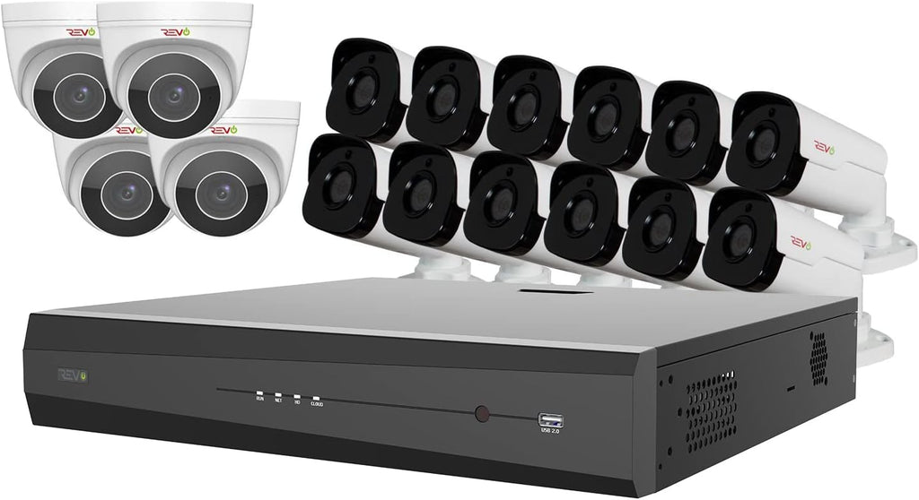 16Ch 4TB HDD IP NVR Video Surveillance System with 12x 4MP Bullet Camera and 4x 4MP Turret Cameras T483