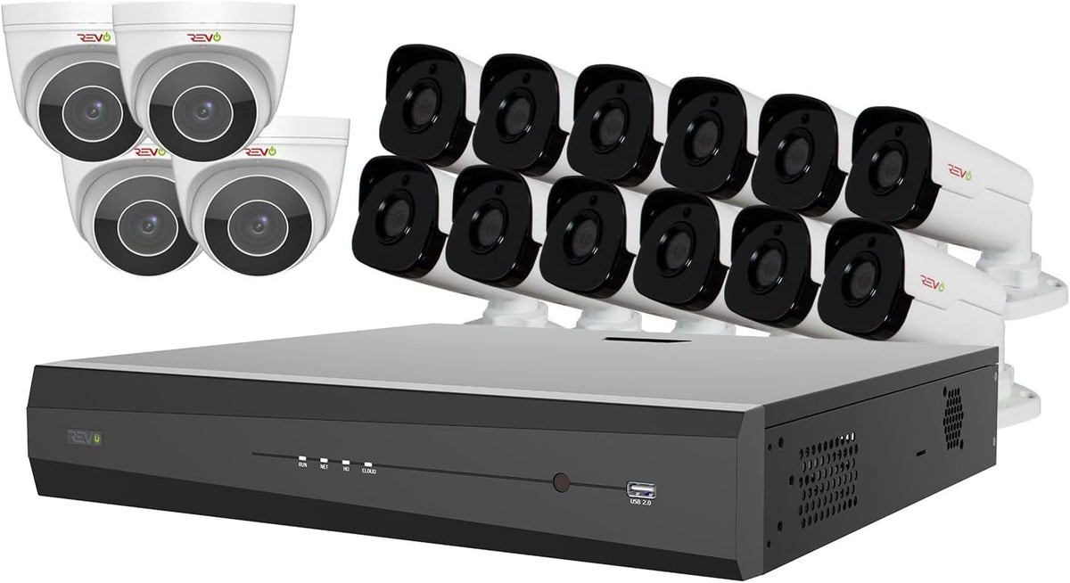 16Ch 4TB HDD IP NVR Video Surveillance System with 12x 4MP Bullet Camera and 4x 4MP Turret Cameras T483