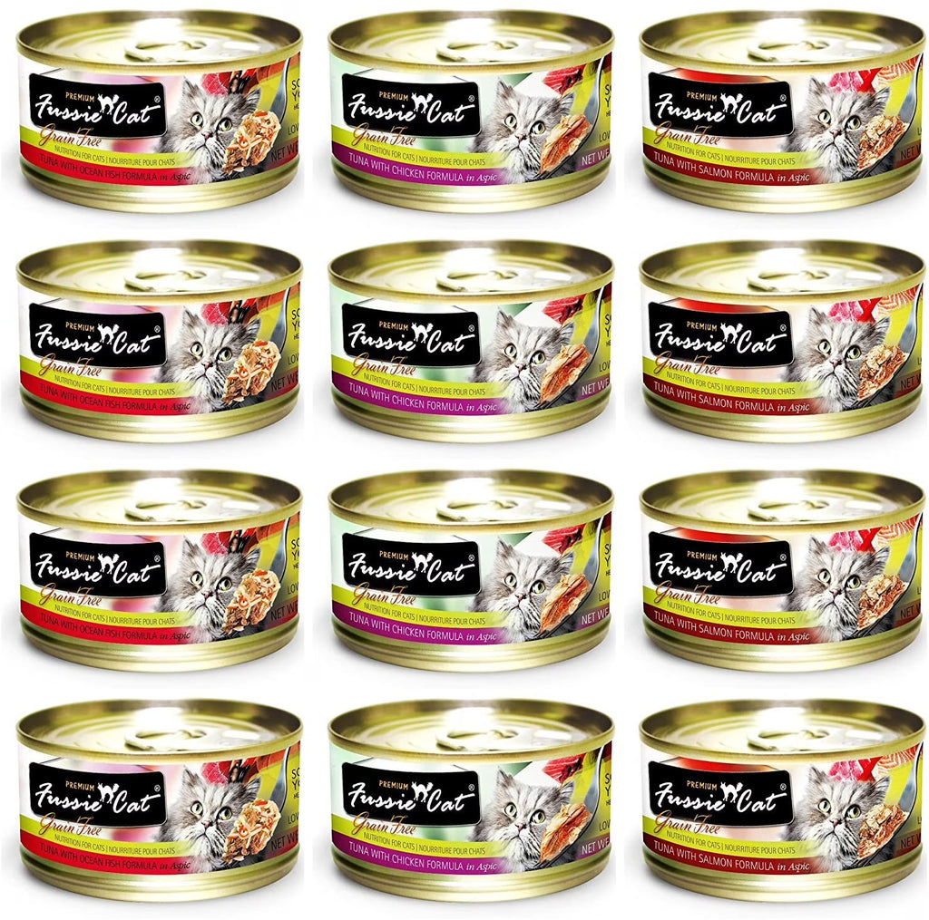Grain Free Canned Cat Food 3 Flavor Variety Bundle, 2.82 Oz Each (12 Cans Total) Y9704