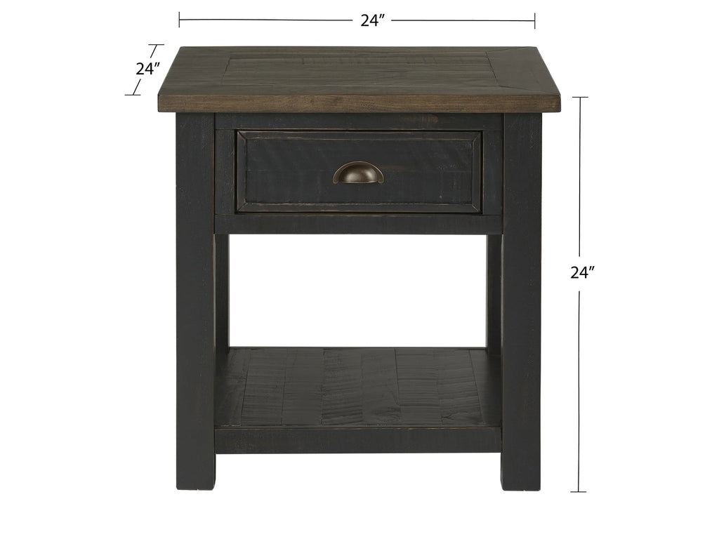 Cream White and Brown End Table J636188
