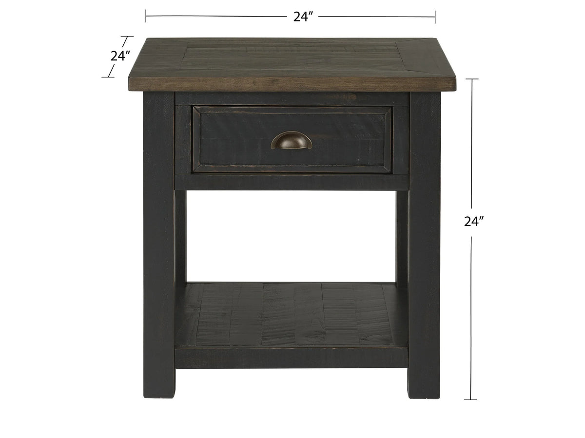 Cream White and Brown End Table J636188