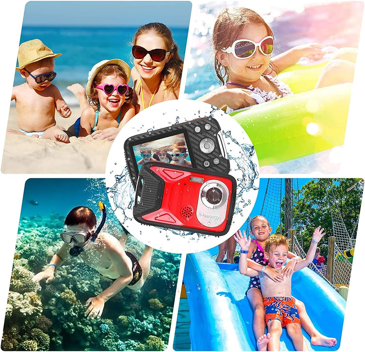 Blue 16MP 1080P Waterproof Digital Camera B662670