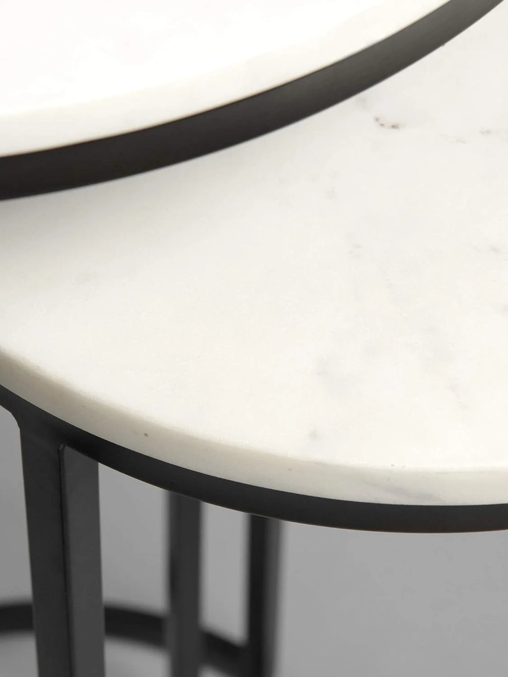 White Black Marble Nesting Tables D9257