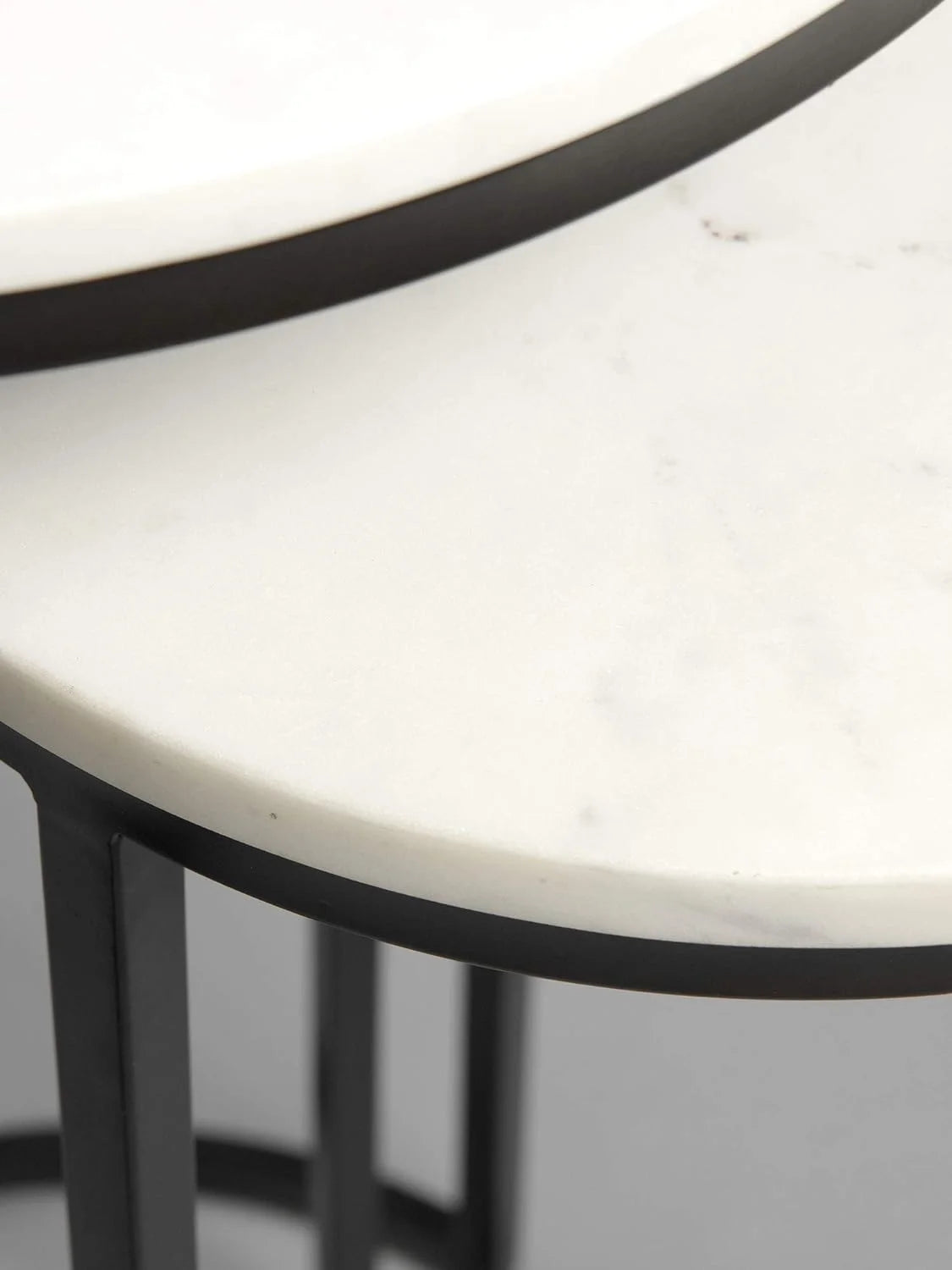 White Black Marble Nesting Tables D9257