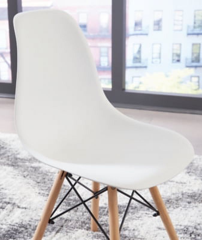 White/Natural Dining Room Side Chair (4/CN) E6475