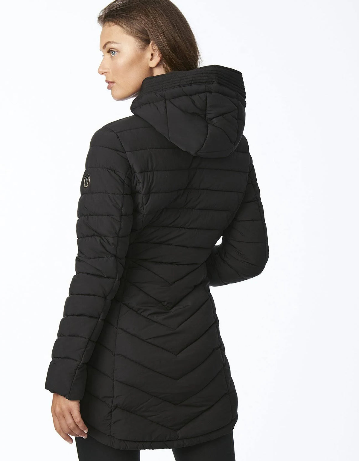 Black Quilted Micro Touch Coat Y316