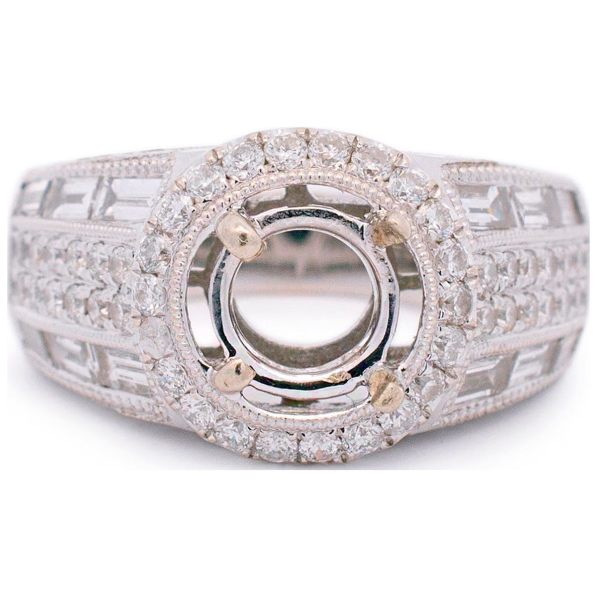 14K White Gold Halo Diamond Engagement Ring M48316