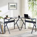 Black L Shaped Corner Computer Desk S8542