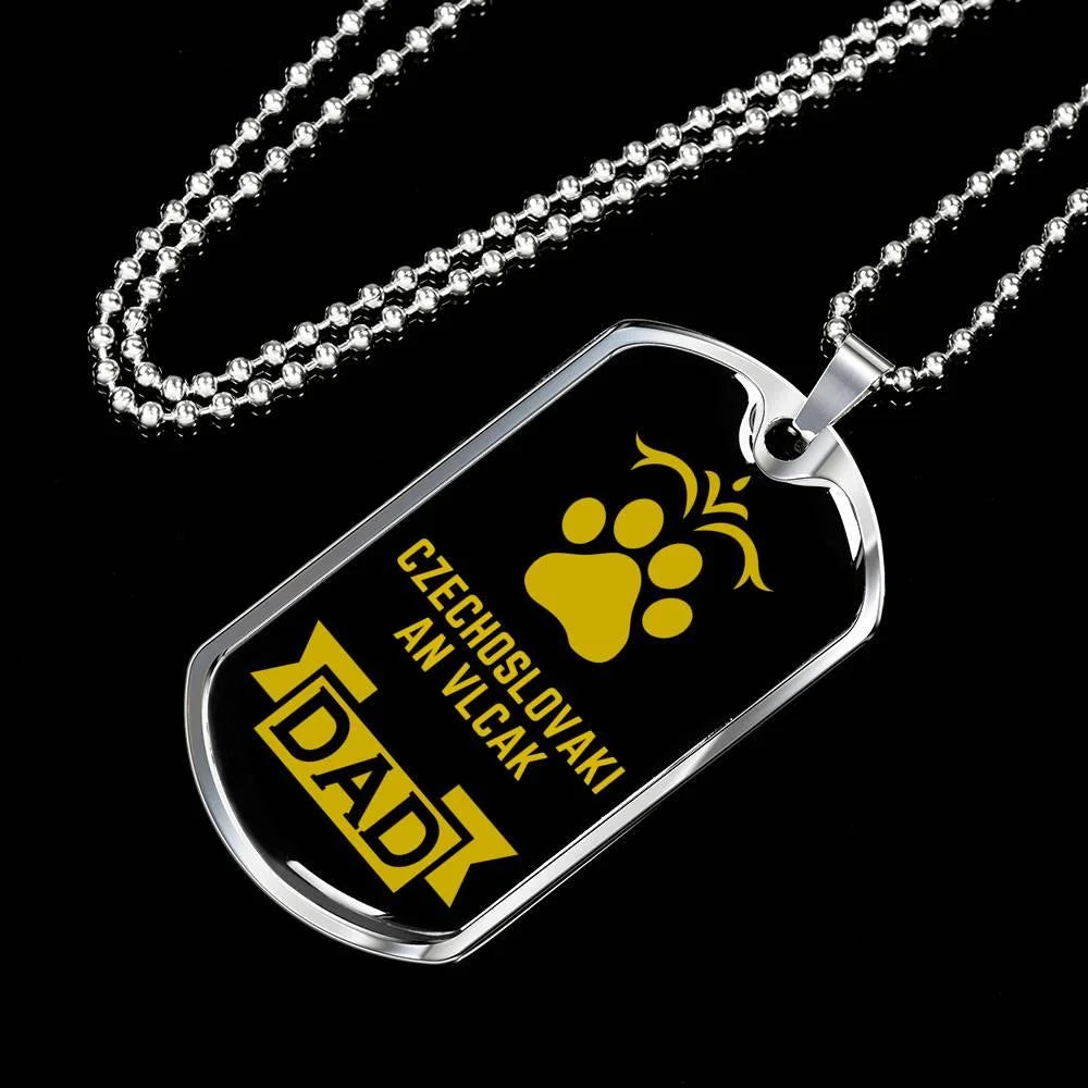 Stainless Steel or 18k Gold Dog Tag Necklace K5934