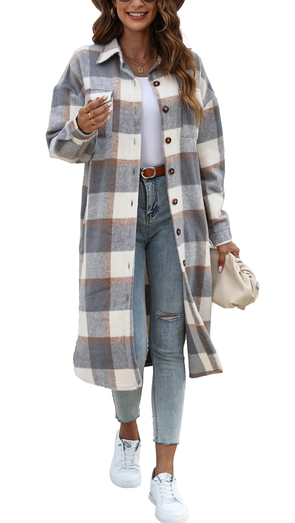 Flannel Button Up Plaid Shirt V522810