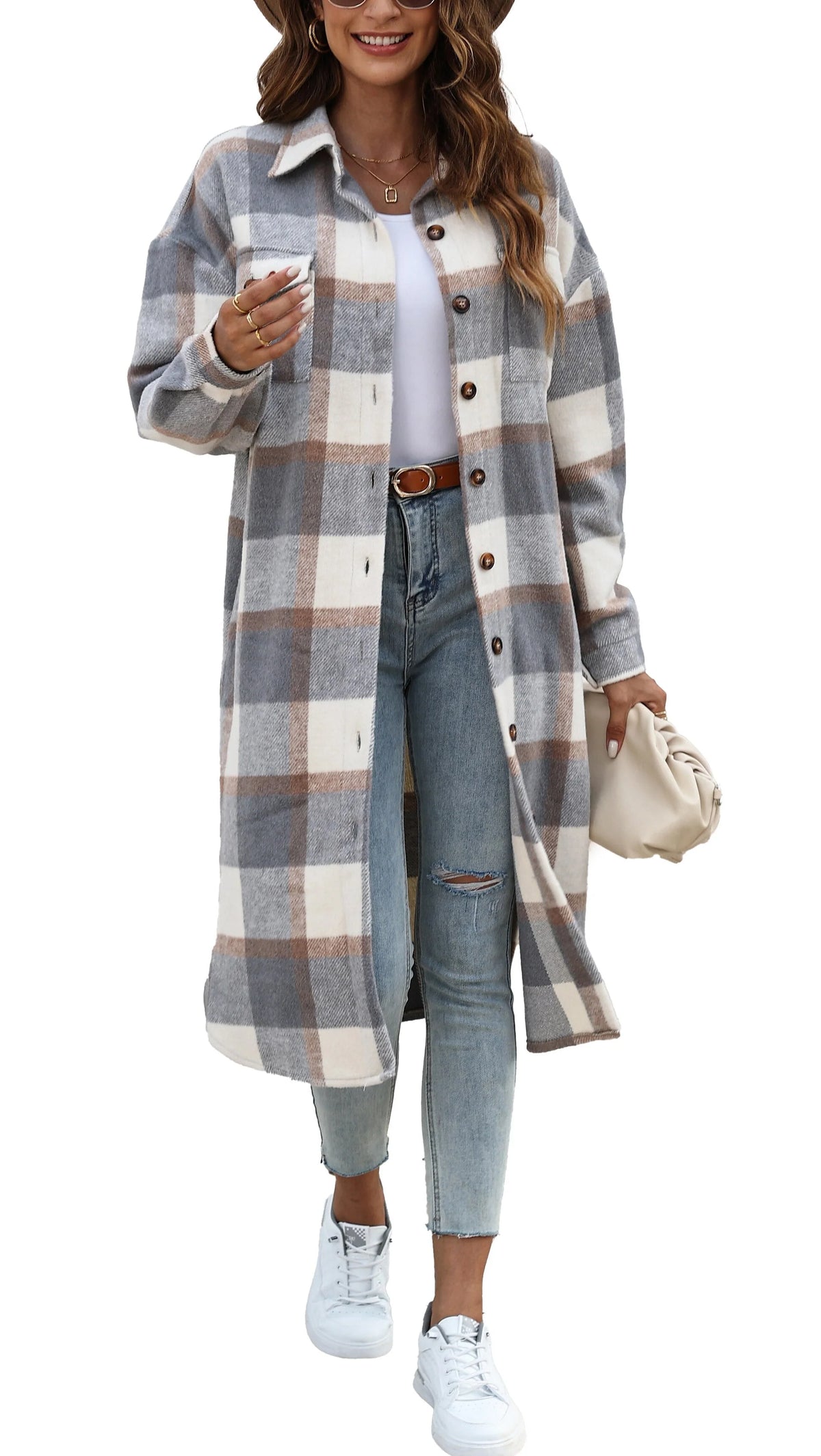 Flannel Button Up Plaid Shirt V522810