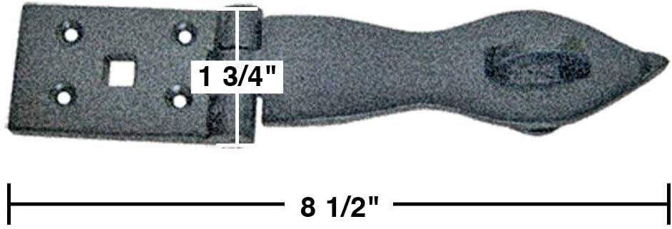 Black Wrought Iron Hasp Lock 8.5 X 1.75 Powder Coated Pack of 10 O542980