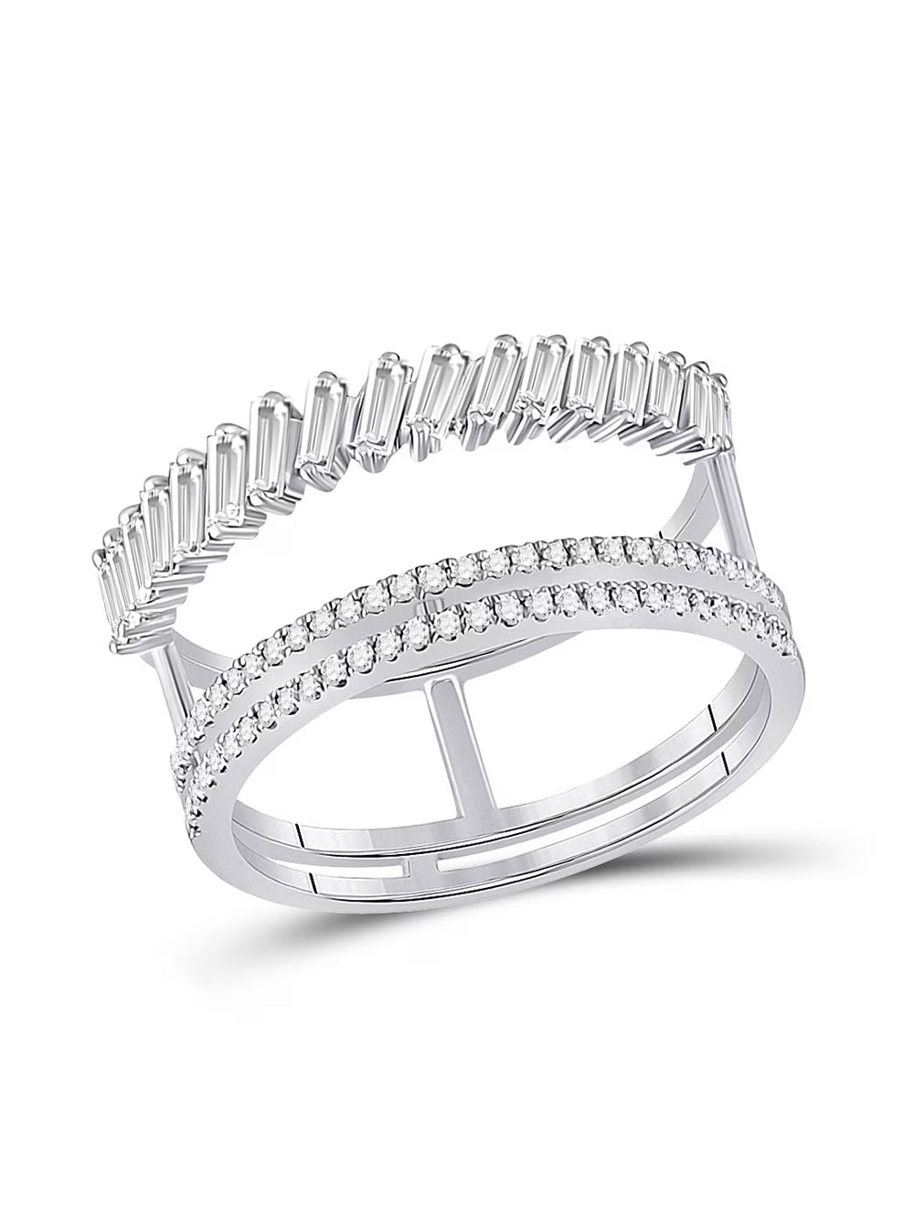 14kt White Gold Diamond Ring 5/8 Cttw E24434