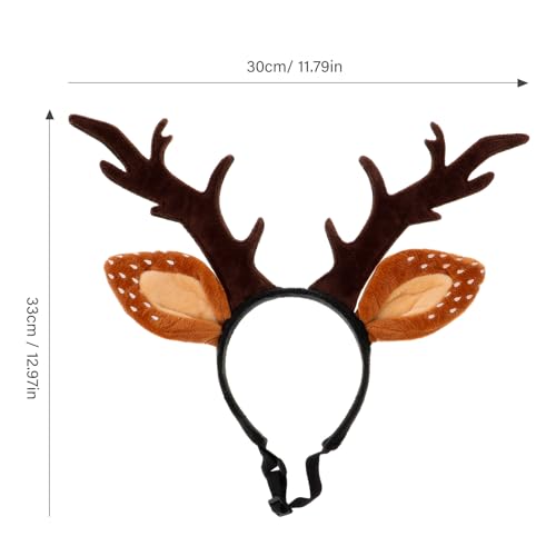 Christmas Hat for Cat Pet Deer Costume Antler Headband O657831