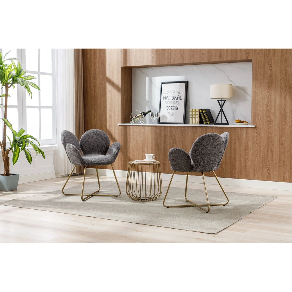 Velvet Accent Chair with Metal Legs, 2PC/SET A8796