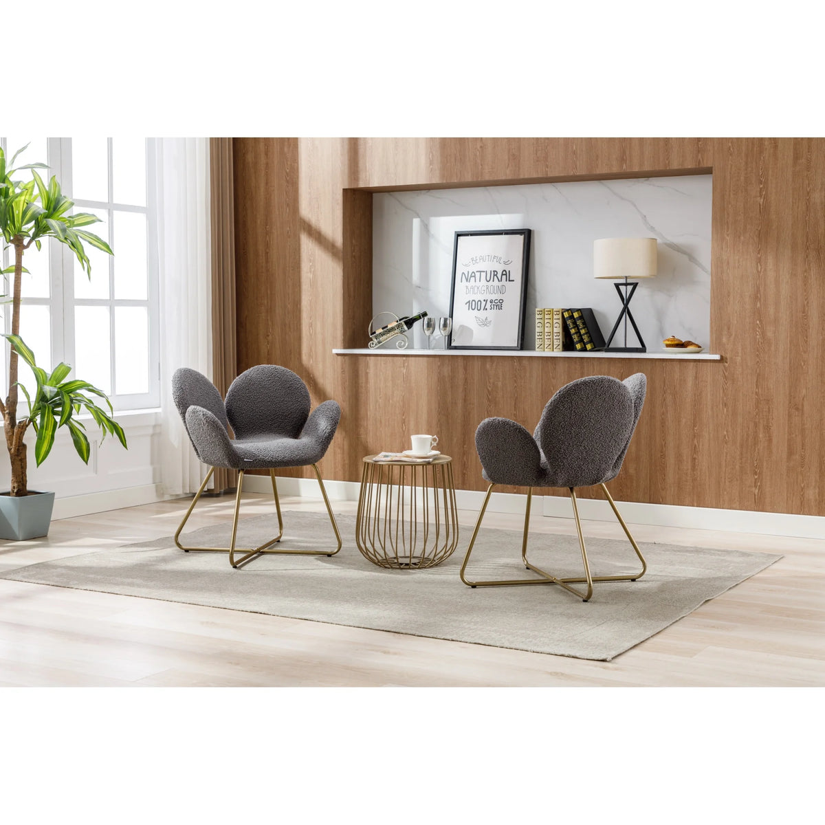 Velvet Accent Chair with Metal Legs, 2PC/SET A8796