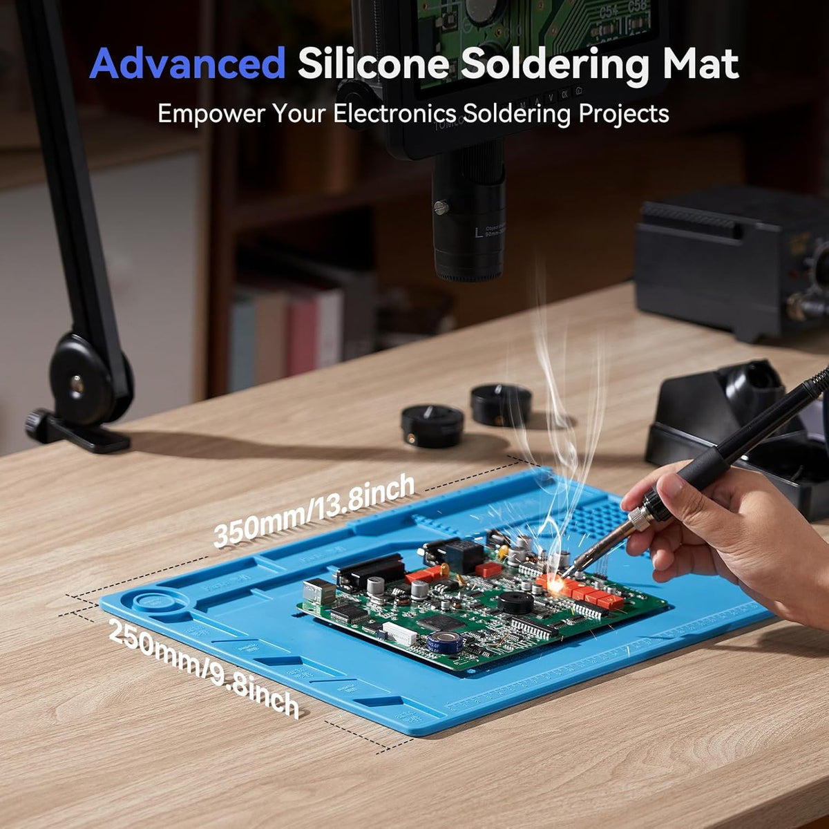 Flex Digital Soldering Microscope 2000x, 10.1" HDMI Microscope with 3 Lens, Ring Light, 64GB V7375
