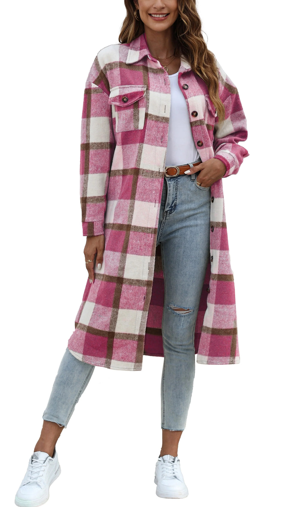 Flannel Button Up Plaid Shirt V522810